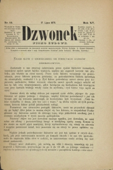 Dzwonek : pismo ludowe. R.15, nr 14 (17 lipca 1875) + wkładka