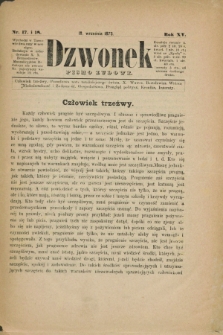 Dzwonek : pismo ludowe. R.15, nr 17/18 (18 września 1875) + wkładka