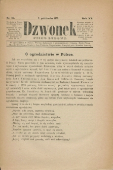 Dzwonek : pismo ludowe. R.15, nr 19 (2 października 1875) + wkładka