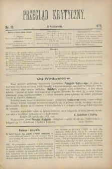 Przegląd Krytyczny. 1875, nr 13 (31 października)