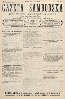 Gazeta Samborska : pismo poświęcone sprawom ekonomicznym i społecznym okręgu: Sambor, Stary Sambor, Turka. 1909, nr 13