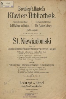 Liebesfeste : 5 klavierstücke, Op. 27. No. 1-5