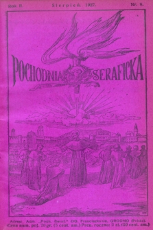 Pochodnia Seraficka : Organ Jubileuszowy. R.2, nr 8 (sierpień 1927)