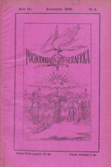 Pochodnia Seraficka. R.4, nr 4 (kwiecień 1929)