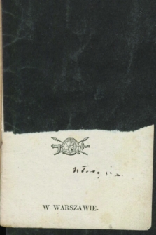 Kalendarzyk Kieszonkowy na Rok 1836
