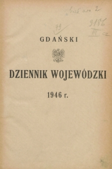 Gdański Dziennik Wojewódzki. 1946, Skorowidz alfabetyczny