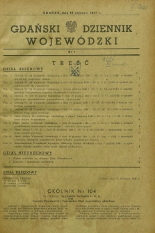 Gdański Dziennik Wojewódzki. 1947, nr 1 (15 stycznia)