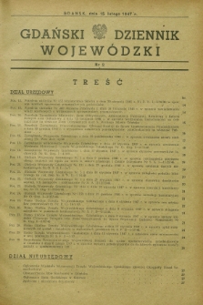 Gdański Dziennik Wojewódzki. 1947, nr 2 (15 lutego)