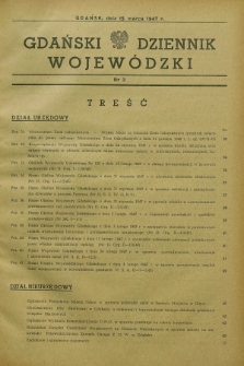 Gdański Dziennik Wojewódzki. 1947, nr 3 (15 marca)