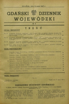 Gdański Dziennik Wojewódzki. 1947, nr 6 (16 maja)