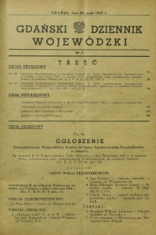 Gdański Dziennik Wojewódzki. 1947, nr 7 (28 maja)