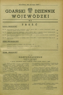 Gdański Dziennik Wojewódzki. 1947, nr 9 (15 lipca)