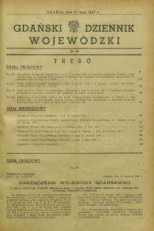 Gdański Dziennik Wojewódzki. 1947, nr 10 (31 lipca)