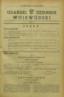 Gdański Dziennik Wojewódzki. 1947, nr 11 (12 sierpnia)