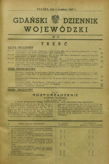 Gdański Dziennik Wojewódzki. 1947, nr 12 (1 września)