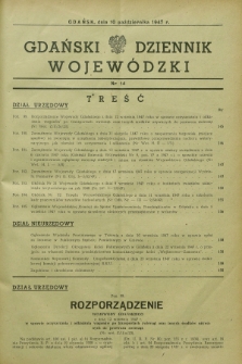 Gdański Dziennik Wojewódzki. 1947, nr 14 (10 października)