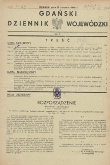 Gdański Dziennik Wojewódzki. 1948, nr 1 (15 stycznia)