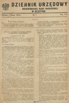 Dziennik Urzędowy Wojewódzkiej Rady Narodowej w Olsztynie. 1954, nr 1 (5 lutego)