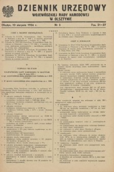 Dziennik Urzędowy Wojewódzkiej Rady Narodowej w Olsztynie. 1956, nr 5 (10 sierpnia)