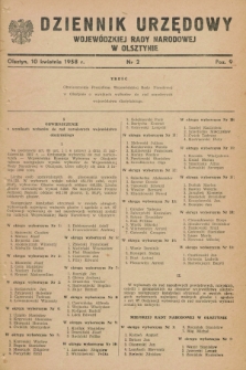 Dziennik Urzędowy Wojewódzkiej Rady Narodowej w Olsztynie. 1958, nr 2 (10 kwietnia)