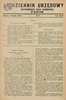 Dziennik Urzędowy Wojewódzkiej Rady Narodowej w Olsztynie. 1958, nr 5 (1 sierpnia)