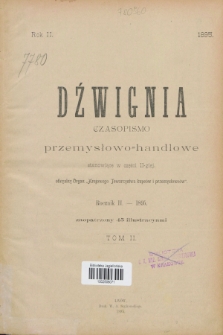 Dźwignia : czasopismo przemysłowo-handlowe. R.2, Spis rzeczy II tomu Dźwigni z r. 1895