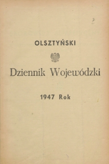 Olsztyński Dziennik Wojewódzki. R.3, Skorowidz alfabetyczny (1947)