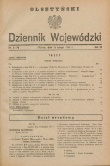 Olsztyński Dziennik Wojewódzki. R.3, nr 3 (10 lutego 1947) = nr 17