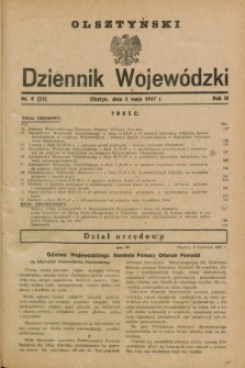 Olsztyński Dziennik Wojewódzki. R.3, nr 9 (5 maja 1947) = nr 23