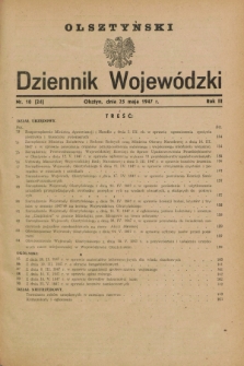 Olsztyński Dziennik Wojewódzki. R.3, nr 10 (25 maja 1947) = nr 24