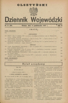 Olsztyński Dziennik Wojewódzki. R.3, nr 15 (11 października 1947) = nr (29)