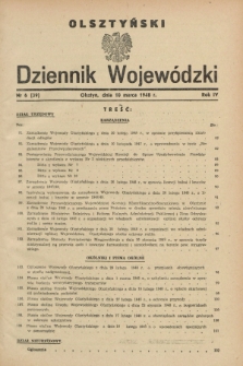 Olsztyński Dziennik Wojewódzki. R.4, nr 6 (10 marca 1948) = nr 39