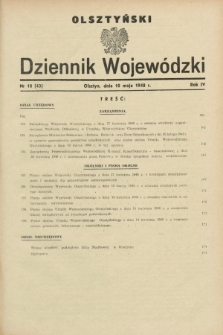 Olsztyński Dziennik Wojewódzki. R.4, nr 10 (10 maja 1948) = nr 43