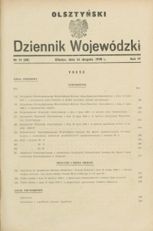 Olsztyński Dziennik Wojewódzki. R.4, nr 15 (16 sierpnia 1948) = nr 48