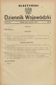 Olsztyński Dziennik Wojewódzki. R.4, nr 22 (4 grudnia 1948) = nr (55)