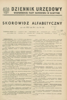 Olsztyński Dziennik Wojewódzki. R.6, Skorowidz alfabetyczny (1950)