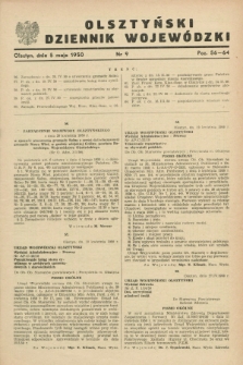 Olsztyński Dziennik Wojewódzki. [R.6], nr 9 (5 maja 1950)