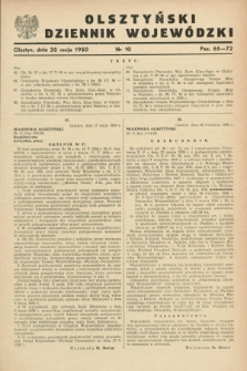 Olsztyński Dziennik Wojewódzki. [R.6], nr 10 (20 maja 1950)
