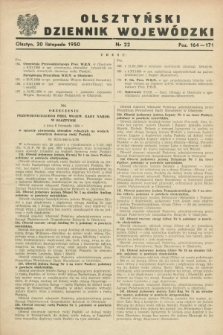Olsztyński Dziennik Wojewódzki. [R.6], nr 22 (20 listopada 1950)