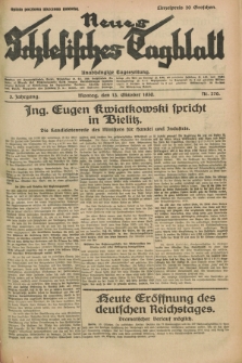 Neues Schlesisches Tagblatt : unabhängige Tageszeitung. Jg.3, Nr. 276 (13 Oktober 1930)