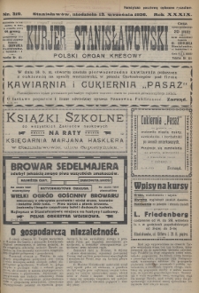 Kurjer Stanisławowski : polski organ kresowy. R.39 (1926), nr 319