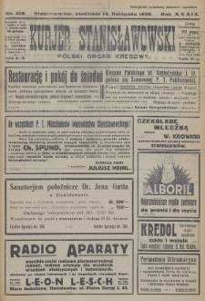 Kurjer Stanisławowski : polski organ kresowy. R.39 (1926), nr 328