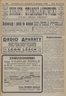 Kurjer Stanisławowski : polski organ kresowy. R.39 (1926), nr 331