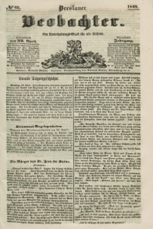 Breslauer Beobachter. Ein Unterhaltungs-Blatt für alle Stände. Jg.14, № 65 (22 April 1848)