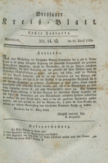 Breslauer Kreis-Blatt. Jg.1, № 14/15 (12 April 1834)