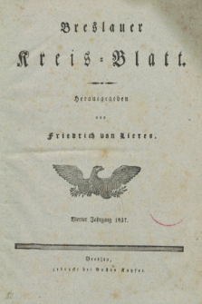 Breslauer Kreis-Blatt. Jg.4, № 1 (7 Januar 1837)