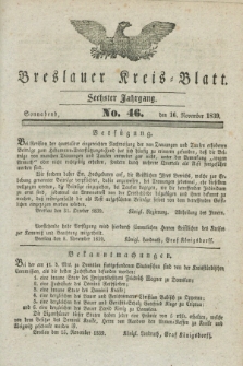 Breslauer Kreis-Blatt. Jg.6, No. 46 (16 November 1839)
