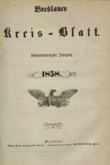 Breslauer Kreisblatt. Jg.25, № 1 (2 Januar 1858)