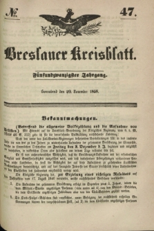 Breslauer Kreisblatt. Jg.25, № 47 (20 November 1858) + dod.