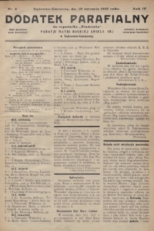 Dodatek Parafjalny do tygodnika „Niedziela” Parafji Matki Boskiej Anielskiej w Dąbrowie-Górniczej. 1937, nr 2